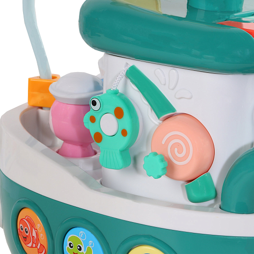 ТМ "Smart Baby" Развивающая игрушка "Кораблик" цвет зеленый, 29 звуков, стихов, мелодий. Сказки и потешки. Свет, звук, регулирующаяся громкость, в/к 26,5x17x26,8 см в Джамбо Тойз #8