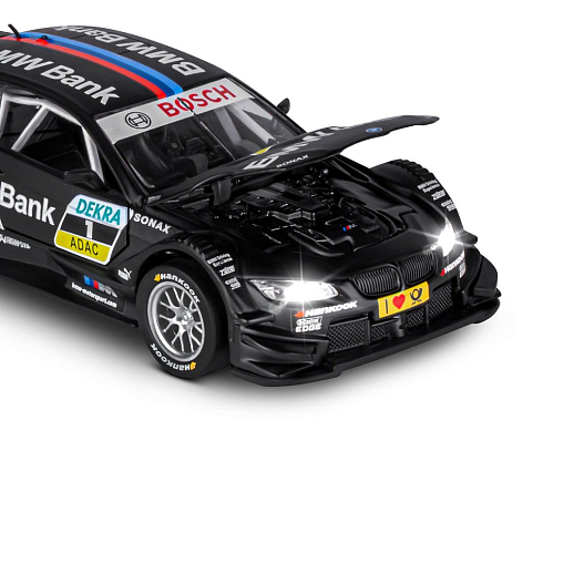 ТМ "Автопанорама" Машинка металлическая 1:32 BMW M3 DTM, черный, свет, звук, откр. двери и капот, в/к 17,5*13,5*9 см в Джамбо Тойз #20