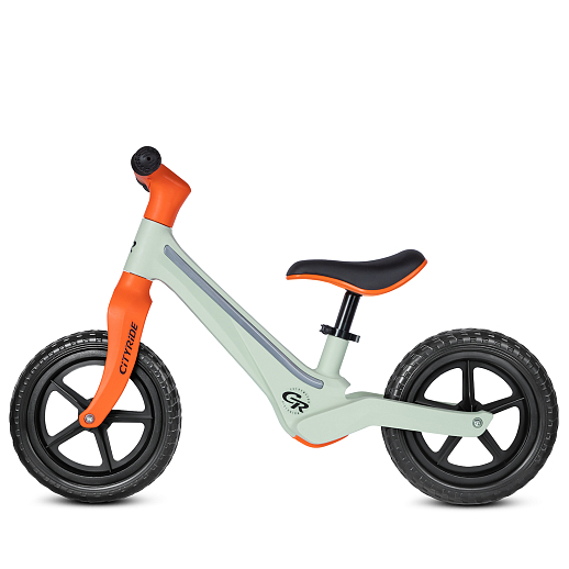 Беговел Cityride, модель CR-BB-07, рама пластик, колеса PU 12", свет, цвет оранжевый-зеленый в Джамбо Тойз #4