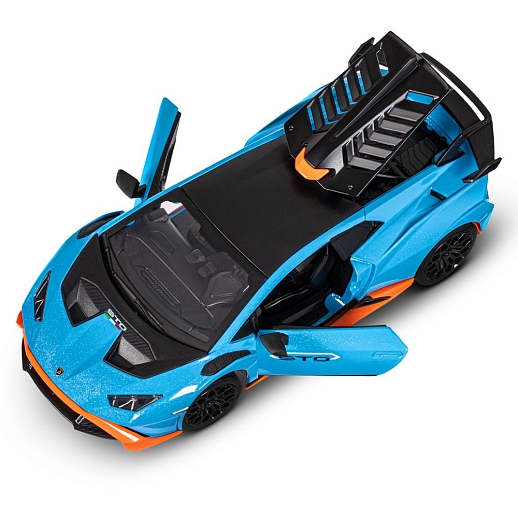 ТМ "Автопанорама" Машинка металлическая, 1:24  Lamborghini  Huracán STO, голубой, откр. двери и капот, свет, звук, свободный ход колес, в/к 24,5х12,5х10,5 см в Джамбо Тойз #15