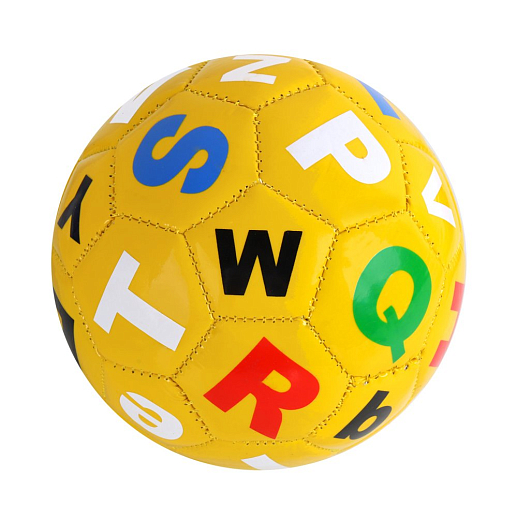 Мяч футбольный №2, диаметр 15 см, 100г, 4 цвета, "Алфавит", ПВХ,  в ассорт в Джамбо Тойз