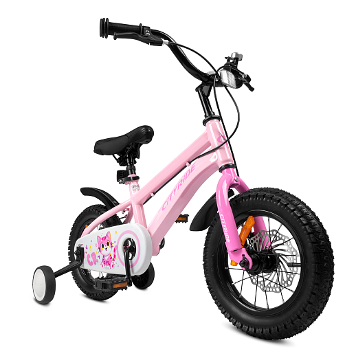 Велосипед двухколёсный CITYRIDE, модель CR-B2-07B, колеса 12", рама сталь, дисковые мех. тормоза, обода сталь, балансирные колёса, цвет розовый в Джамбо Тойз #3
