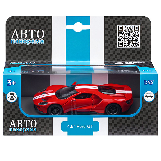 ТМ "Автопанорама" Машинка металлическая 1:40 Ford GT, красный, откр. двери, инерция, в/к 17,5*12,5*6,5 см в Джамбо Тойз #5