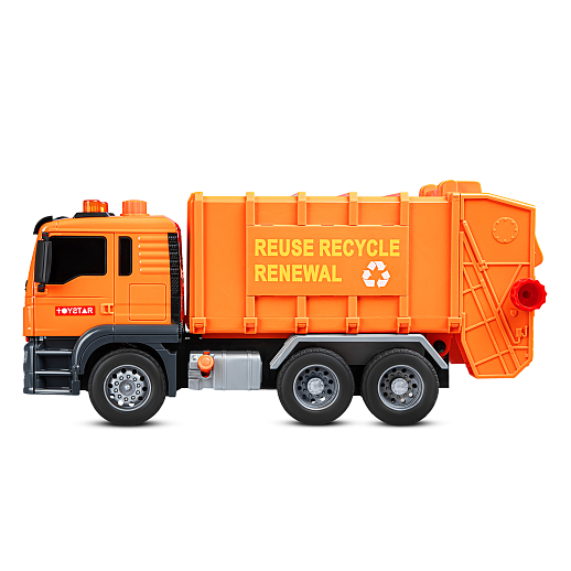 AUTODRIVE_Фрикционный Мусоровоз,помповый механизм, 3 контейнера в компл., звук,свет,на бат.,в гофрокор. 33*12,5*18,5см в Джамбо Тойз #4