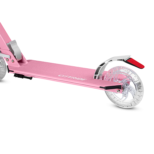 Самокат 2хколесныйМатериал：алюминиевый сплавРучка：TPR , ручной тормоз.Колеса：145X30mm PUПодшипники：ABEC-7. Размер деки ：50x12cm   Цвет: розовый в Джамбо Тойз #12
