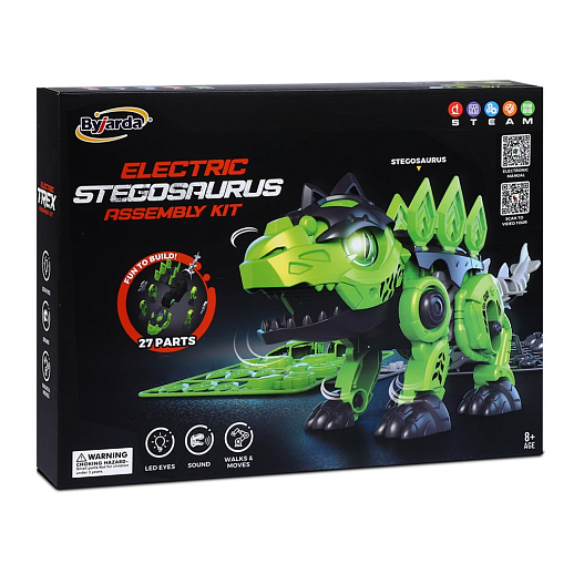 DIY динозавр, сборная модель, на бат., 31 деталь в компл., бионические движения, ходит, двигает головой и хвостом, световые/звуковые эффекты, try me функция, в/к 38*6,5*29см в Джамбо Тойз #3