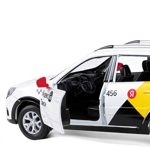 Машинка металлическая Яндекс Go, инерционная, коллекционная модель 1:24 LADA GRANTA CROSS, цвет белый, открываются 4 двери, капот, багажник, свет, звук, в/к 24,5*12,5*10,5 см в Джамбо Тойз #14