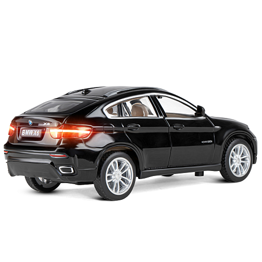 ТМ "Автопанорама" Машинка металлическая 1:32  BMW X6, черный, свет, звук, откр. двери, капот и багажник, инерция, в/к 17,5*13,5*9 см в Джамбо Тойз #8