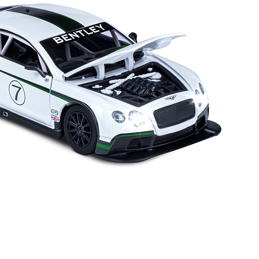 ТМ "Автопанорама" Машинка металл 1:24 Bentley Continental GT3 Concept, белый, свободный ход колес, откр. двери, капот, свет, звук, в/к 24,5*12,5*10,5 см в Джамбо Тойз #20