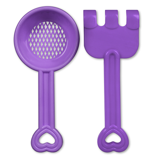 ТМ "Компания Друзей" Песочный набор "Человечек" фиолетово-розовый (в комп. ведро 1,2 л, лопатка, грабли, воронка, сито 17 см, 4 формочки 9 см) 23х21х18 см в Джамбо Тойз #7