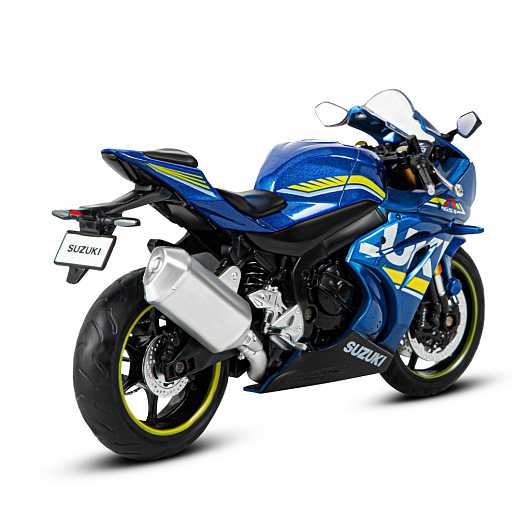 ТМ "Автопанорама" Мотоцикл металл. 1:12 SUZUKI GSX-R1000, синий, свободный ход колес, в/к  7,1 х 11,7 х 20,6 см в Джамбо Тойз #4