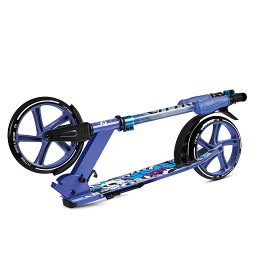 2хкол. самокат CITYRIDE 200, сталь 100%, грипсы 135мм TPR, колеса PU 200/200 мм. Синий в Джамбо Тойз #8