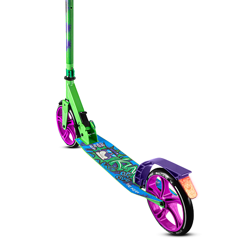 2хкол. самокат CITYRIDE 200, сталь 100%, грипсы 135мм TPR, колеса PU 200/200 мм. Зеленый в Джамбо Тойз #9