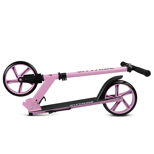 2хкол. самокат CITYRIDE 200, сталь 100%, грипсы 135мм TPR, колеса PU 200/200 мм. Розовый в Джамбо Тойз #5