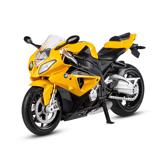 ТМ "Автопанорама" Мотоцикл металл. 1:12 BMW S1000RR, желтый, свободный ход колес, в/к 7,1*11,7*20,6 см в Джамбо Тойз #6