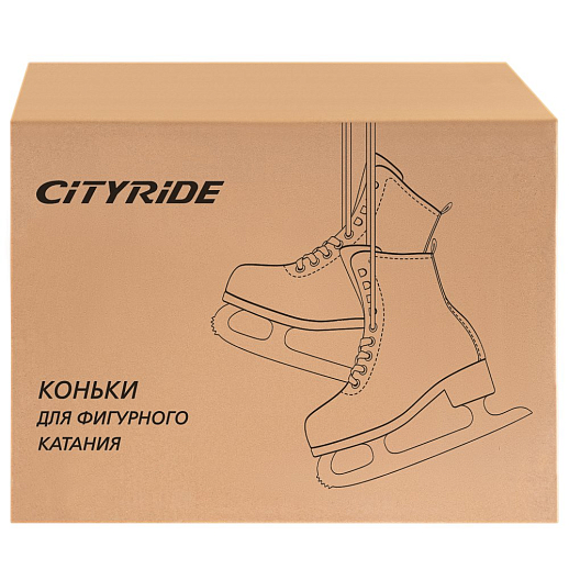 Фигурные ледовые коньки CITYRIDE, белый, лезвия нержавеющая сталь, в/к 5сл гофрокартон, материал ботинка морозоустойцивая ПВХ кожа в Джамбо Тойз #7
