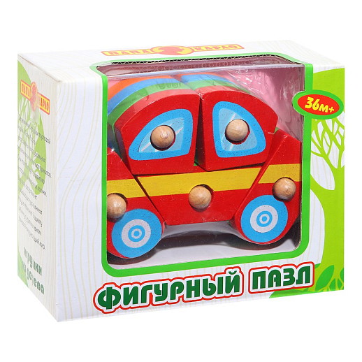 Игрушка деревянная - Пазл машинка "Папа Карло" в/к 10*13*6 см в Джамбо Тойз #2