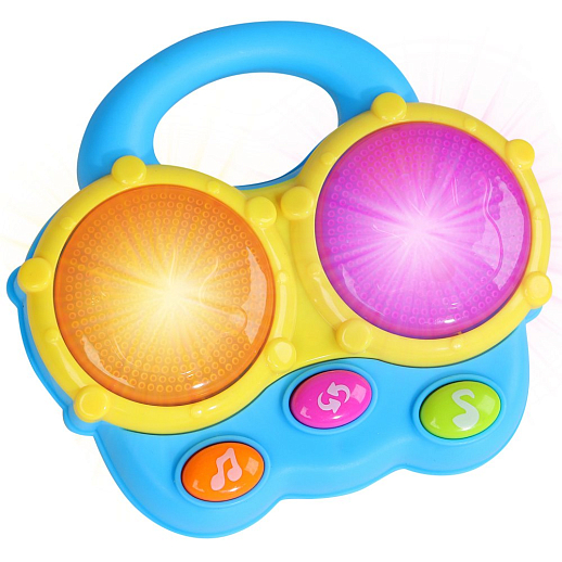 Музыкальная игрушка "Барабан",  "Е-нотка", цвет голубой, проектор,мелодии, в/к 16,4*15,7*5,6 см в Джамбо Тойз #4