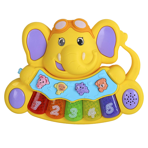 Музыкальная игрушка Пианино детское "Слоненок" Smart Baby, развивающее, обучающее, цвет желтый, 36 звуков, мелодий, стихов, в/к 21,5x5,2x16,5 см в Джамбо Тойз #3