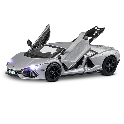 ТМ "Автопанорама" Машинка металл. 1:32 Lamborghini Revuelto, серый, инерция, откр. двери, в/к 17,5*12,5*6,5 см в Джамбо Тойз #8