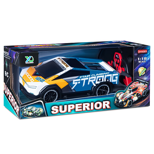 Р/у машина с 3D подсветкой корпуса, 4 канала, цвет голубой/оранжевый, в/к 30*13*13,5см в Джамбо Тойз #8