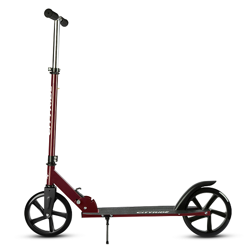 2хкол. самокат CITYRIDE 200, сталь 100%, грипсы 135мм TPR, колеса PU 200/200 мм, бордовый в Джамбо Тойз #3