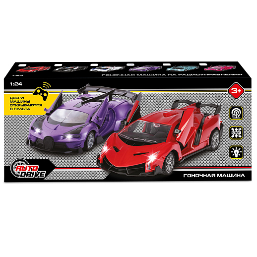 AUTODRIVE 1:24 Р/У машинка,5 каналов,двери откр. с пульта, свет, цвет красный,в/к 28х6,5х12см в Джамбо Тойз #11