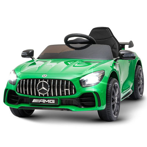 Электромобиль Mercedes Benz AMG на аккум.,12V/4.5AH*1, 380*2, Р/У 2.4GHz, свет, звук, сиденье эко-кожа, колеса EVA,откр.двери,индик.зарядки, MP3/USB, плавн.старт, в/к 111*56*29см. Цвет - зеленый. в Джамбо Тойз
