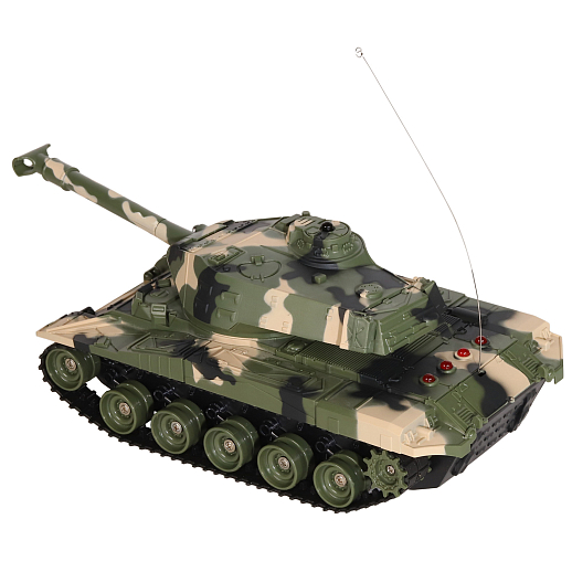 AUTODRIVE Р/У Танк, М1:32, ИК-бой, 27MHz, повороты башни,движ.пушки вверх/вниз,индик.жизни, зеленый камуфляж, в/к 37*19*16.5см в Джамбо Тойз #6