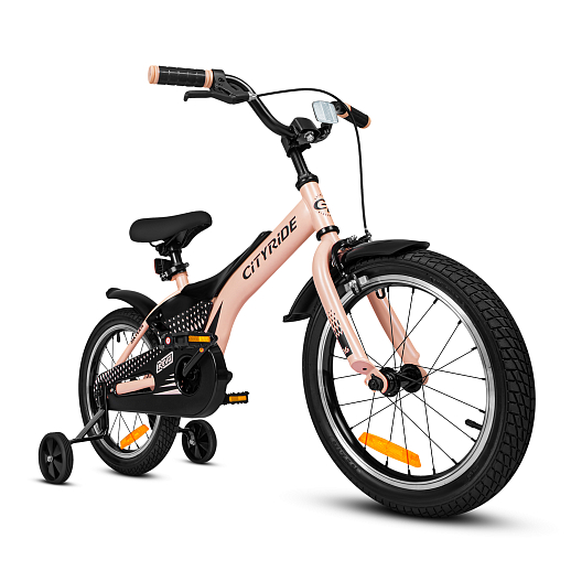 Детский велосипед "Cityride REVO", модель CR-B2-05, рама сталь, кожух цепи 100%, обода алюм. 16", втулки сталь, покрышки 2,125, страх. колеса, руль сталь. вынос сталь, задние ножные тормоза, передний клещевой, крылья пластик, отражатели пер/зад и на спицах, цвет розовый в Джамбо Тойз #8