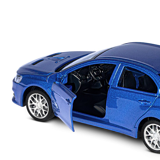 ТМ "Автопанорама" Машинка металлическая 1:41 Mitsubishi Lancer Evolution, синий, откр. двери, инерция, в/к 17,5*12,5*6,5 см в Джамбо Тойз #12
