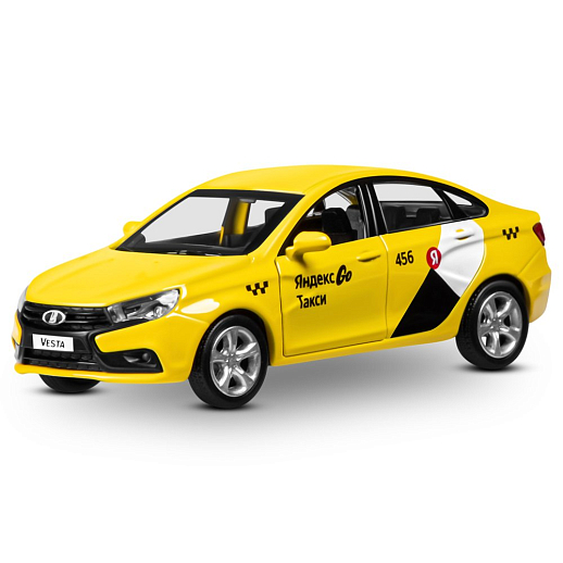 Яндекс Go Машинка металлическая 1:43 Lada Vesta, желтый, инерция, откр. двери, 17,5*12,5*6,5 см в Джамбо Тойз #2