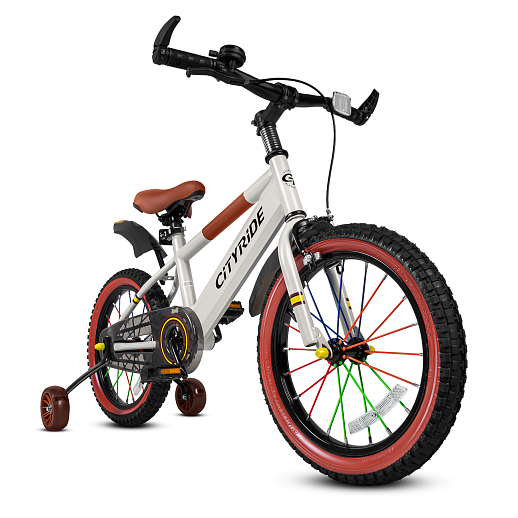 Велосипед двухколёсный CITYRIDE, модель CR-B2-07F52, колеса 16", рама сталь, колеса сталь, балансирные колеса со светом, маячок в заднем крыле, цвет белый в Джамбо Тойз #7