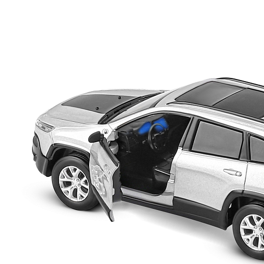 ТМ "Автопанорама" Машинка металл. 1:32 Jeep  Cherokee, серебряный, инерция, свет, звук, откр. двери и багажник, в/к 17,5*13,5*9 см в Джамбо Тойз #14