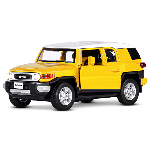 ТМ "Автопанорама" Машинка металлическая 1:32  Toyota FJ Cruiser, желтый, свет, звук, откр. двери, инерция, в/к 17,5*13,5*9 см в Джамбо Тойз #6