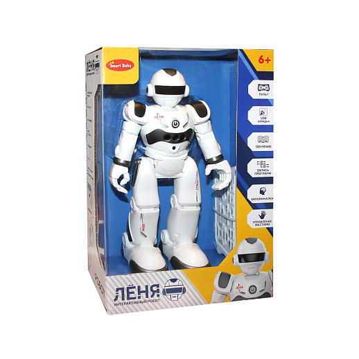 ТМ "Smart Baby" Интерактивный робот Лёня, реагирует на жесты, радиоуправляемый, функция программирования, обучения, движения, танцы, считалки, высота робота 28 см, в/к 33x23x10,5 см в Джамбо Тойз #2