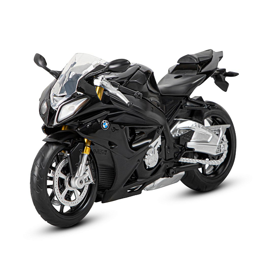 ТМ "Автопанорама" Мотоцикл металл. 1:12 BMW S1000R, черный, свободный ход колес, в/к 7,1*11,7*20,6 см в Джамбо Тойз #2