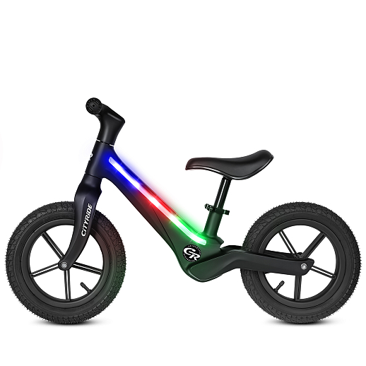 Беговел Cityride, модель CR-BB-07, рама пластик, надувные колеса 12", свет, цвет чёрный в Джамбо Тойз #5