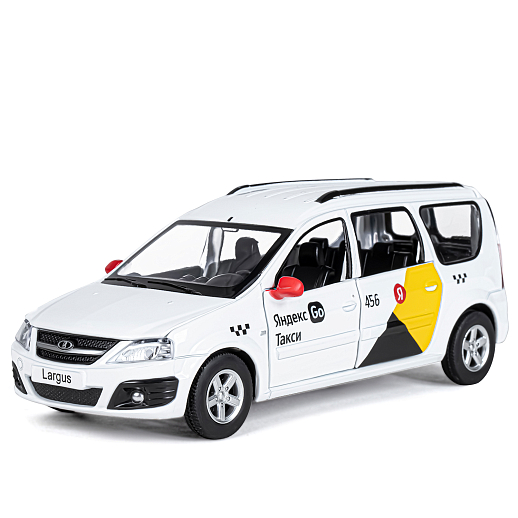 Машинка металлическая Яндекс GO, инерционная, коллекционная модель 1:24 LADA LARGUS, цвет белый, открываются 4 двери, капот, багажник, свет, звук, в/к 24,5*12,5*10,5 см в Джамбо Тойз #2