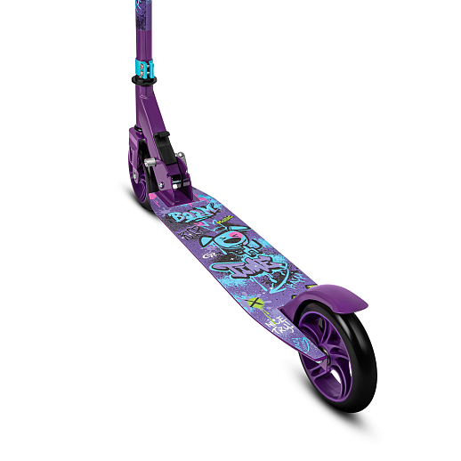 Самокат из 100% стали с полиуретановым колесом диаметром 145 мм, подшипником ABEC-7 грипсы TPR Размер изделия: 76 * 32 * 96 см Упаковка: 1 шт / коробка, 23*12*68.5 см размер деки:: 51X12 см, фиолетовый в Джамбо Тойз #11