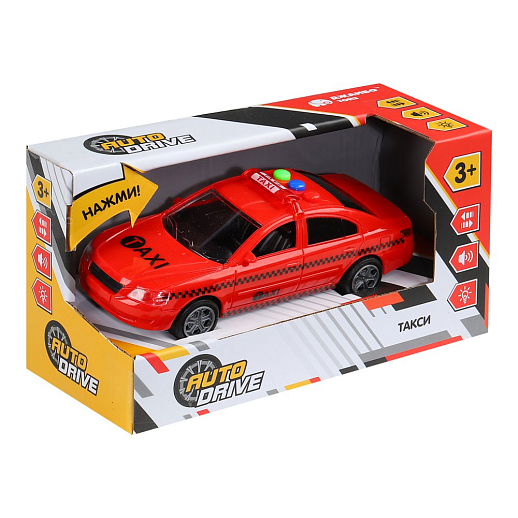 AUTODRIVE Машина 15см инерц. на бат. со светом и звуком, красный,  в/к 19,5*8,5*10,5 в Джамбо Тойз #3