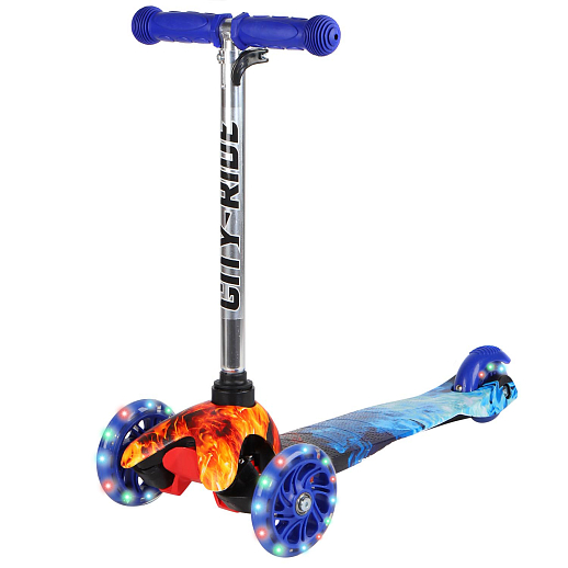 Самокат трехколесный CITY-RIDE (пакет). Руль телеск.: алюминий с резин.рукояткой. Дека: PP+нейлон гидрографика, размеры 51*11 см. Колеса: 110/76 PU со светом. Максимальная нагрузка: 35кг. Возраст: от 3 лет. Подшипник: Аbec-5 в Джамбо Тойз