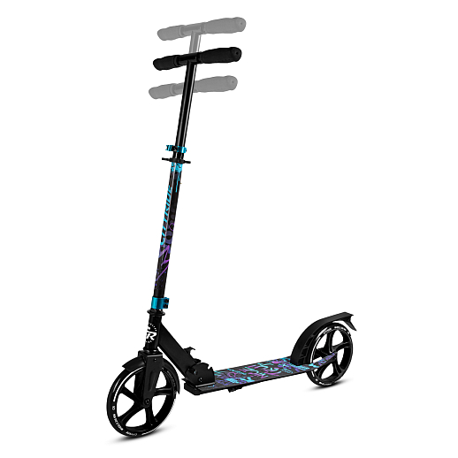 2хкол. самокат CITYRIDE 200, сталь 100%, грипсы 135мм TPR, колеса PU 200/200 мм. Черный в Джамбо Тойз #9