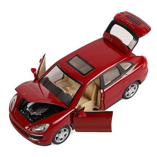 ТМ "Автопанорама"  Машинка металл. 1:24 Porsche Cayenne S, бордовый, свободный ход колес, откр. двери, капот и багажник, в/к 24,5*12,5*10,5 см в Джамбо Тойз #10