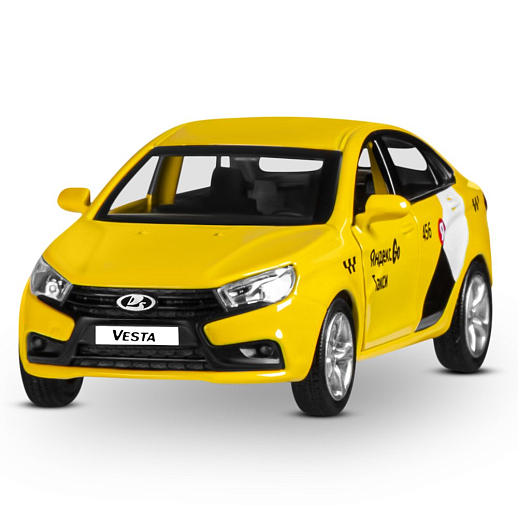 Яндекс Go Машинка металлическая 1:43 Lada Vesta, желтый, инерция, откр. двери, 17,5*12,5*6,5 см в Джамбо Тойз #3