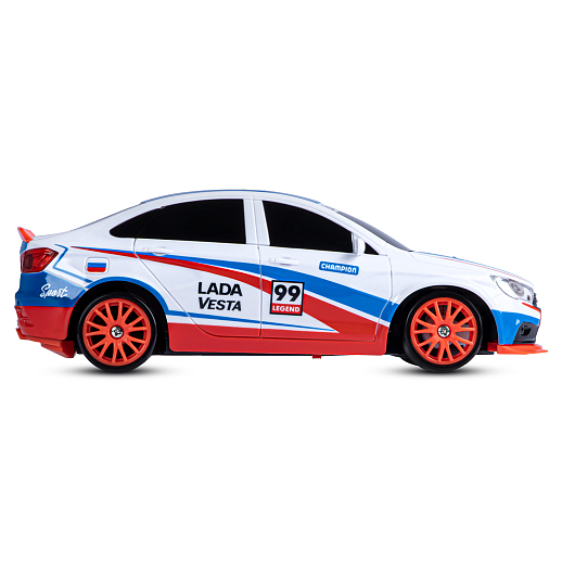AUTODRIVE Р/У Машина для дрифта Lada Vesta,М1:24,2.4GHz,4WD,свет фар,4 доп.колеса,конусы,в компл. 2 аккум.,USB кабель,цвет триколор,в/к 24,1*10,3*23,7см в Джамбо Тойз #13