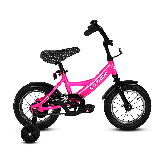 Детский велосипед "City-Ride Tempo" -рама сталь, диски сталь 12", покрышки 2,125, задние ножные тормоза, без переднего тормоза, звоночек, крылья пластик, страховочные колеса в Джамбо Тойз #5