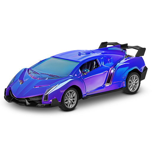 Р/У машинка 1:24,5 каналов,двери откр. с пульта,свет,цвет синий бензин,в/к 30,3х7,7х12см в Джамбо Тойз #2