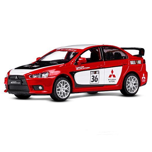 ТМ "Автопанорама" Машинка металлическая1:32 Mitsubishi Lancer Evolution, красный, откр. двери, капот и багажник, свет, звук, инерция, в/к 18*13,5*9 см в Джамбо Тойз #2