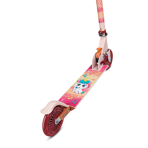 Двухкол. самокат CITYRIDE, ал. 50/50% , t-bar алюм, дека сталь, грипсы 95мм TPR, колеса PVC 120/120 мм, бежевый с принтом в Джамбо Тойз #6